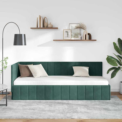 Eckbettgestell Dunkelgrün 80 x 200 cm Samt