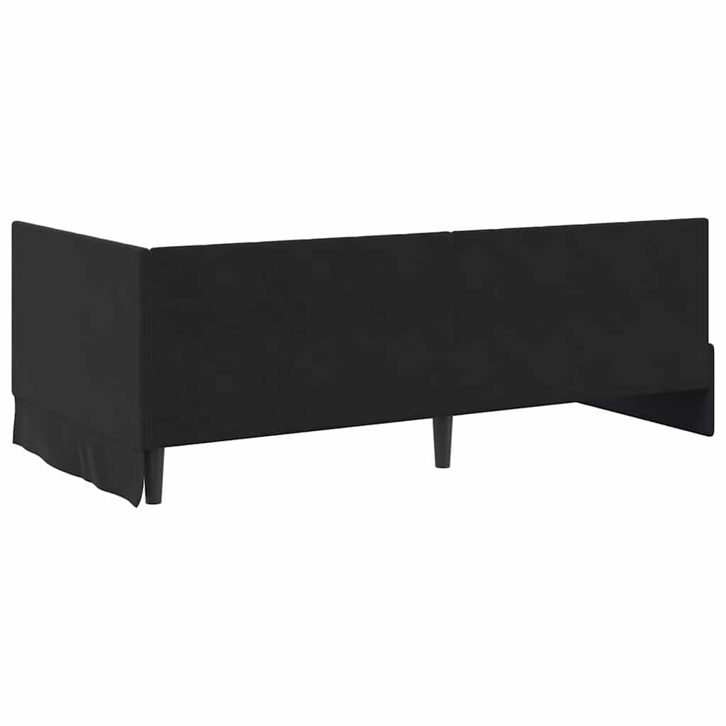 Eckbettgestell Schwarz 90 x 190 cm Samt
