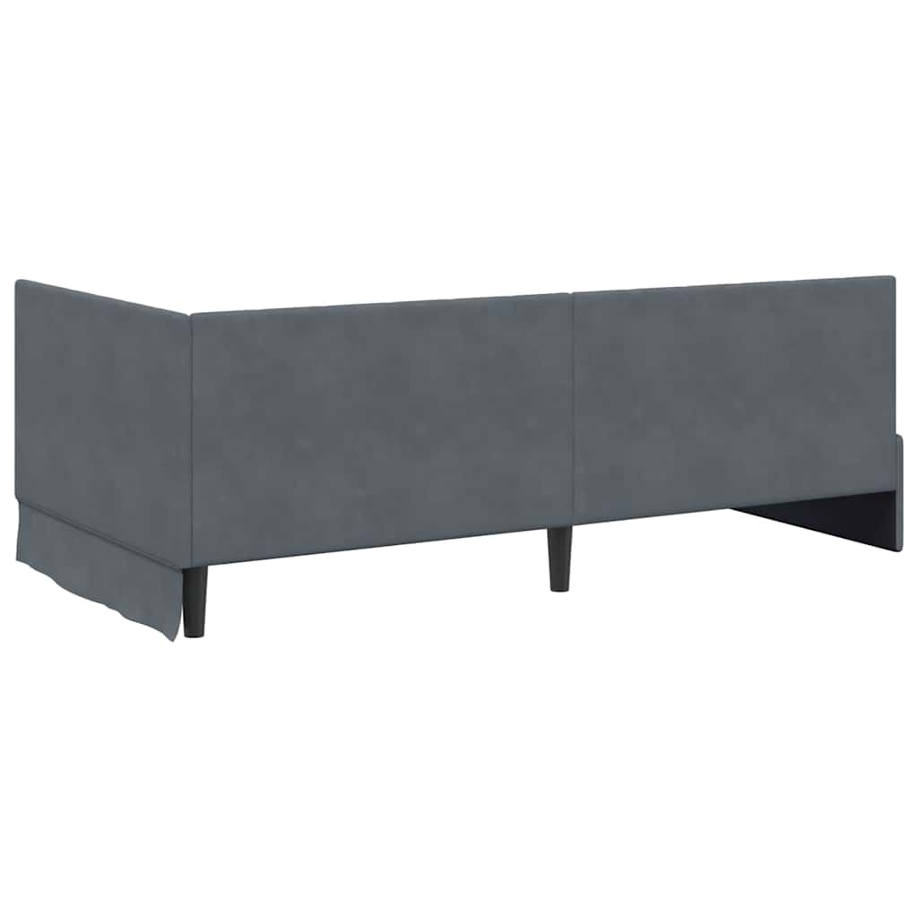 Eckbettgestell Dunkelgrau 90 x 200 cm Samt