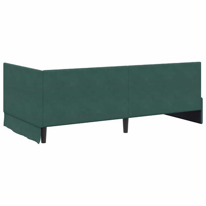 Eckbettgestell Dunkelgrün 90 x 200 cm Samt