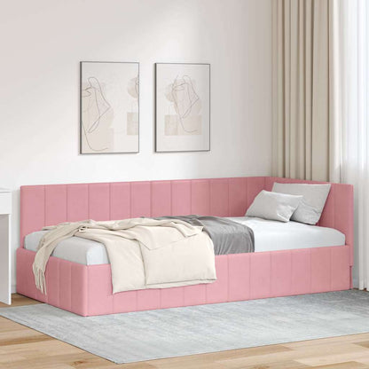 Eckbettgestell Rosa 90 x 200 cm Samt