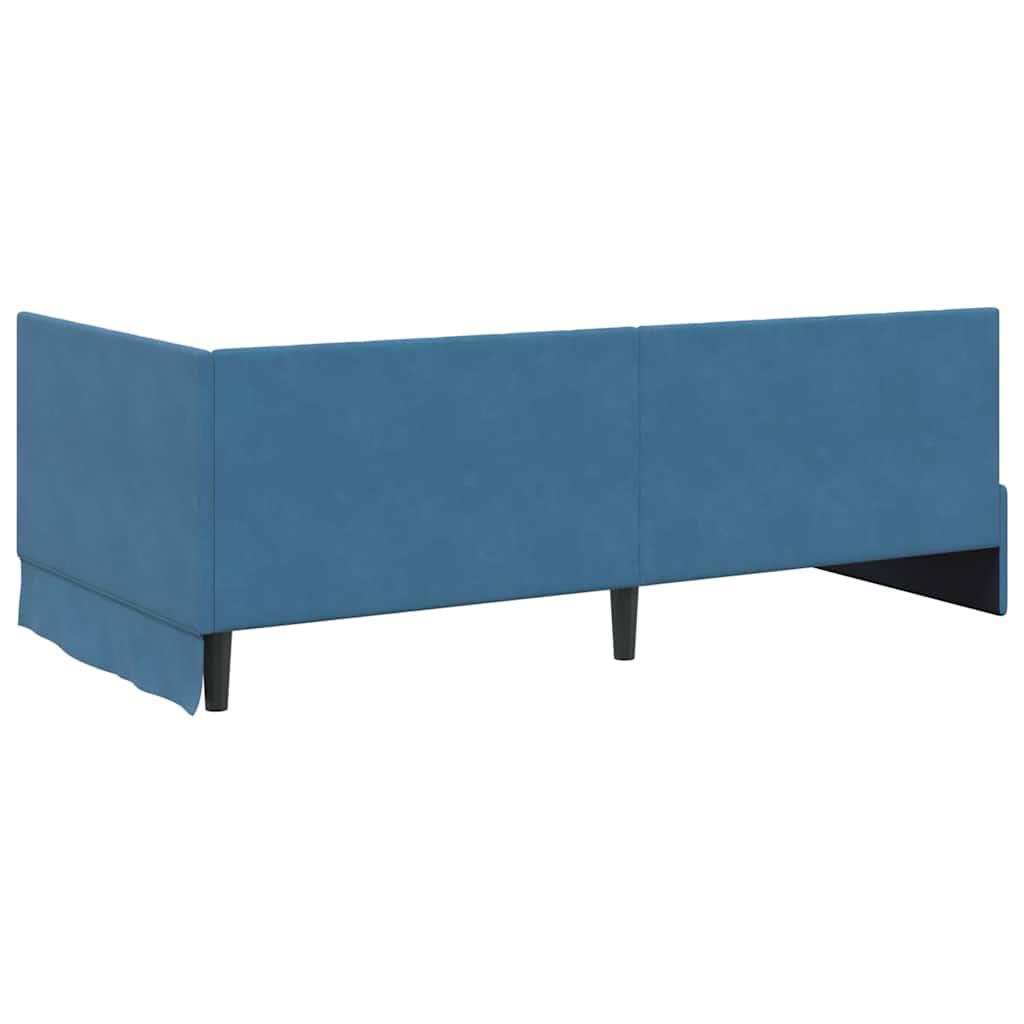 Eckbettgestell Blau 100 x 200 cm Samt