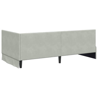 Eckbettgestell Hellgrau 100 x 200 cm Samt