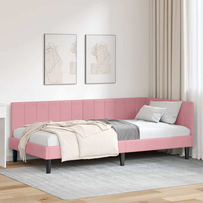 Eckbettgestell Rosa 90 x 200 cm Samt