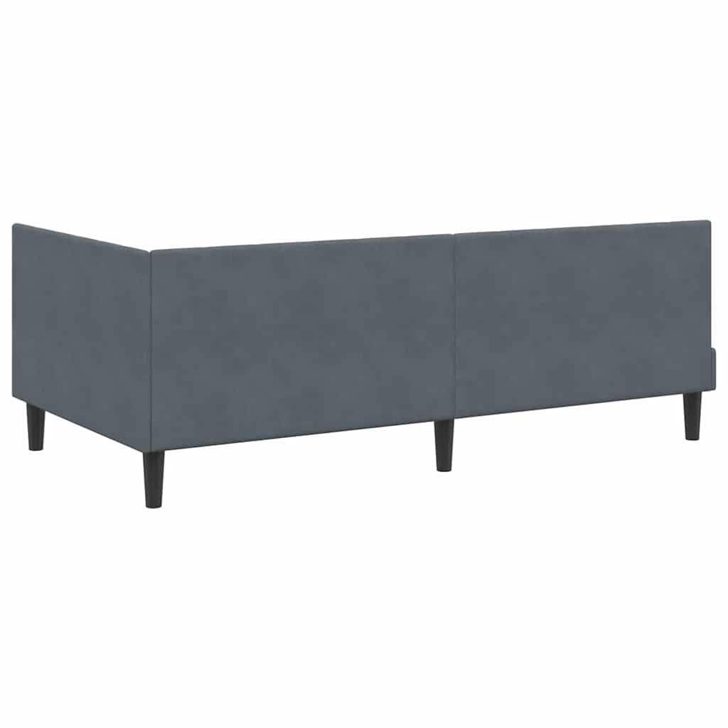 Eckbettgestell Dunkelgrau 100 x 200 cm Samt