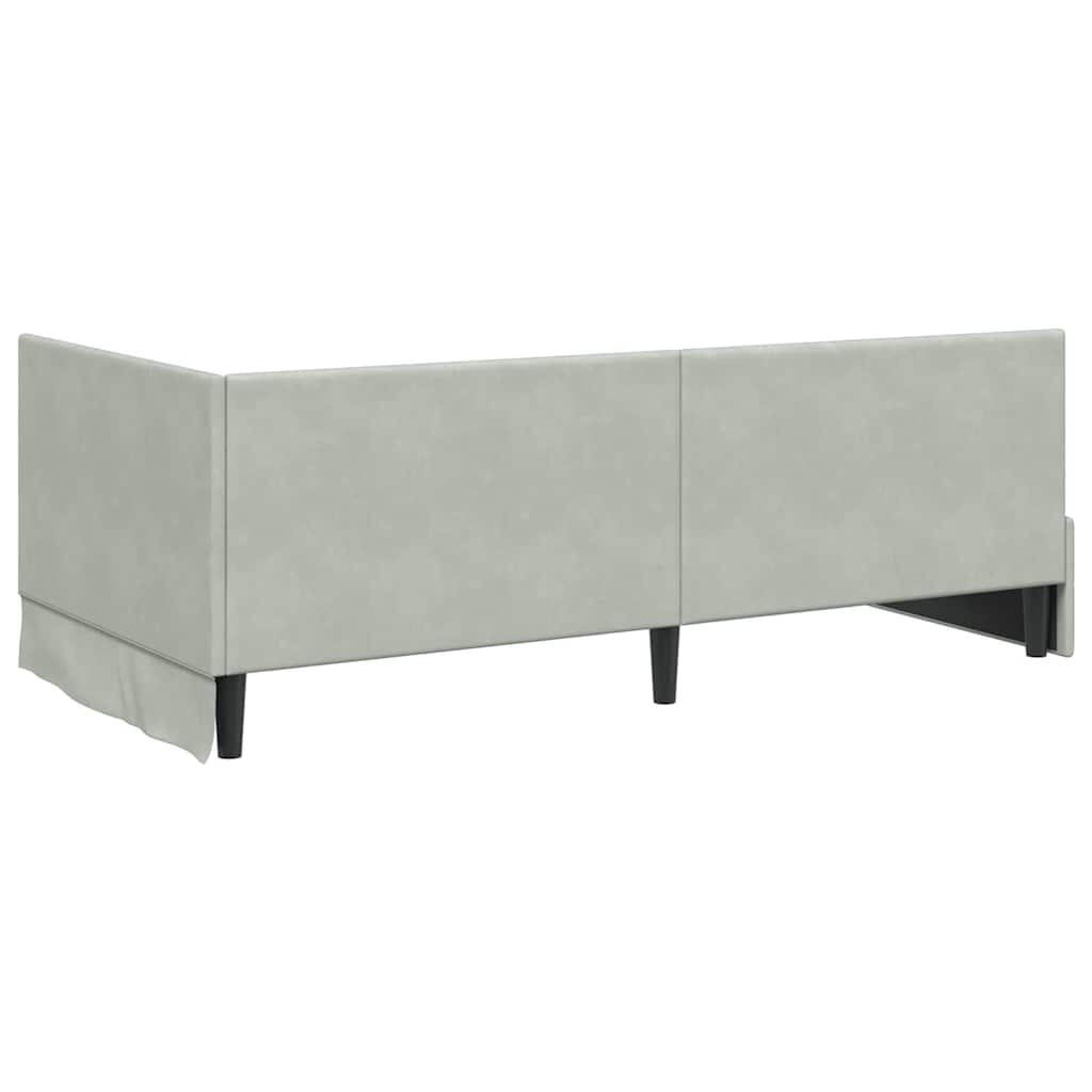 Eckbettgestell Hellgrau 90 x 200 cm Samt
