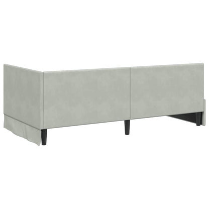 Eckbettgestell Hellgrau 100 x 200 cm Samt
