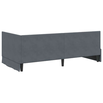 Eckbettgestell Dunkelgrau 100 x 200 cm Samt
