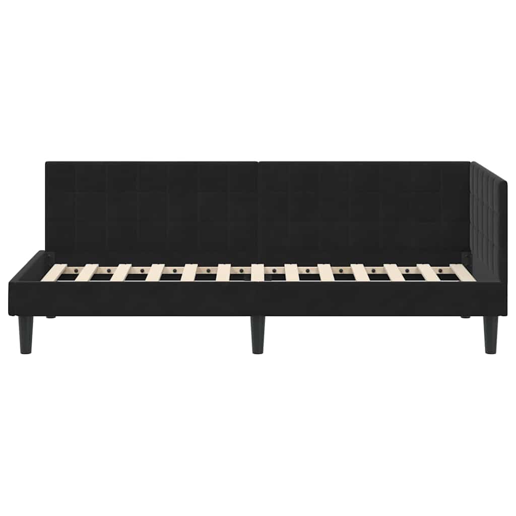 Eckbettgestell Schwarz 80 x 200 cm Samt