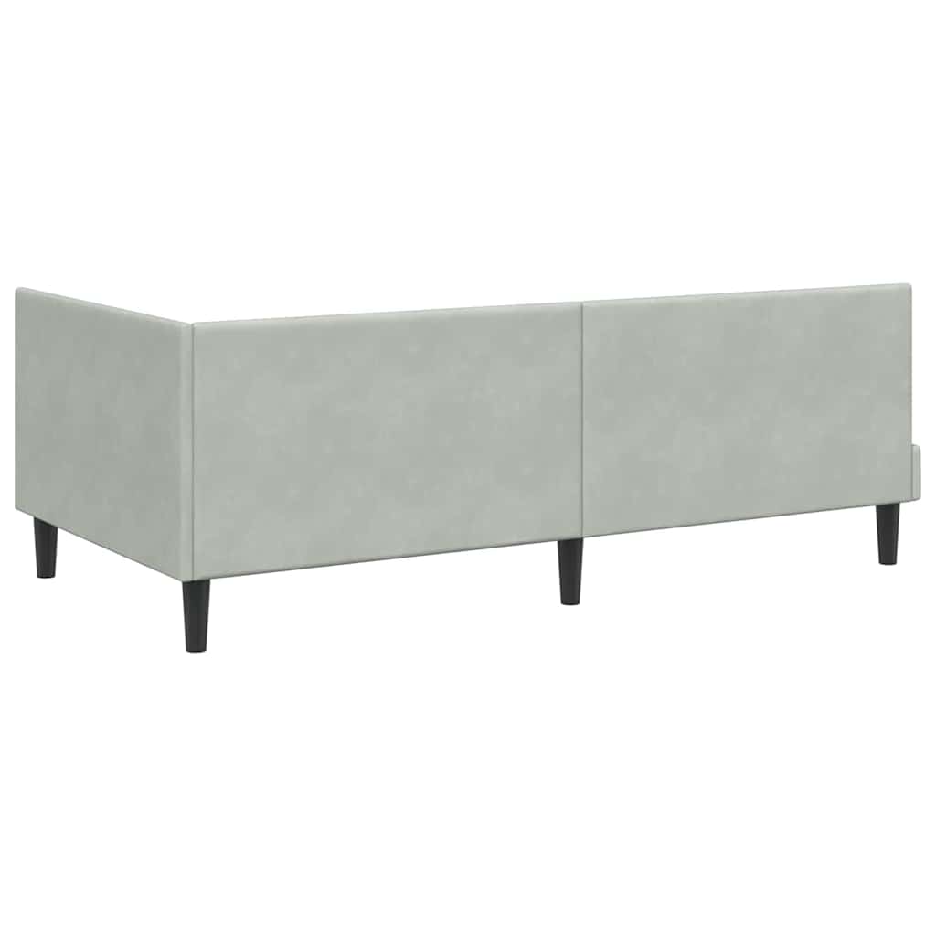 Eckbettgestell Hellgrau 90 x 200 cm Samt