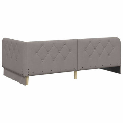 Eckbettgestell Taupe 100 x 200 cm Stoff