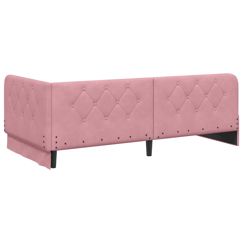 Eckbettgestell Rosa 90 x 190 cm Samt