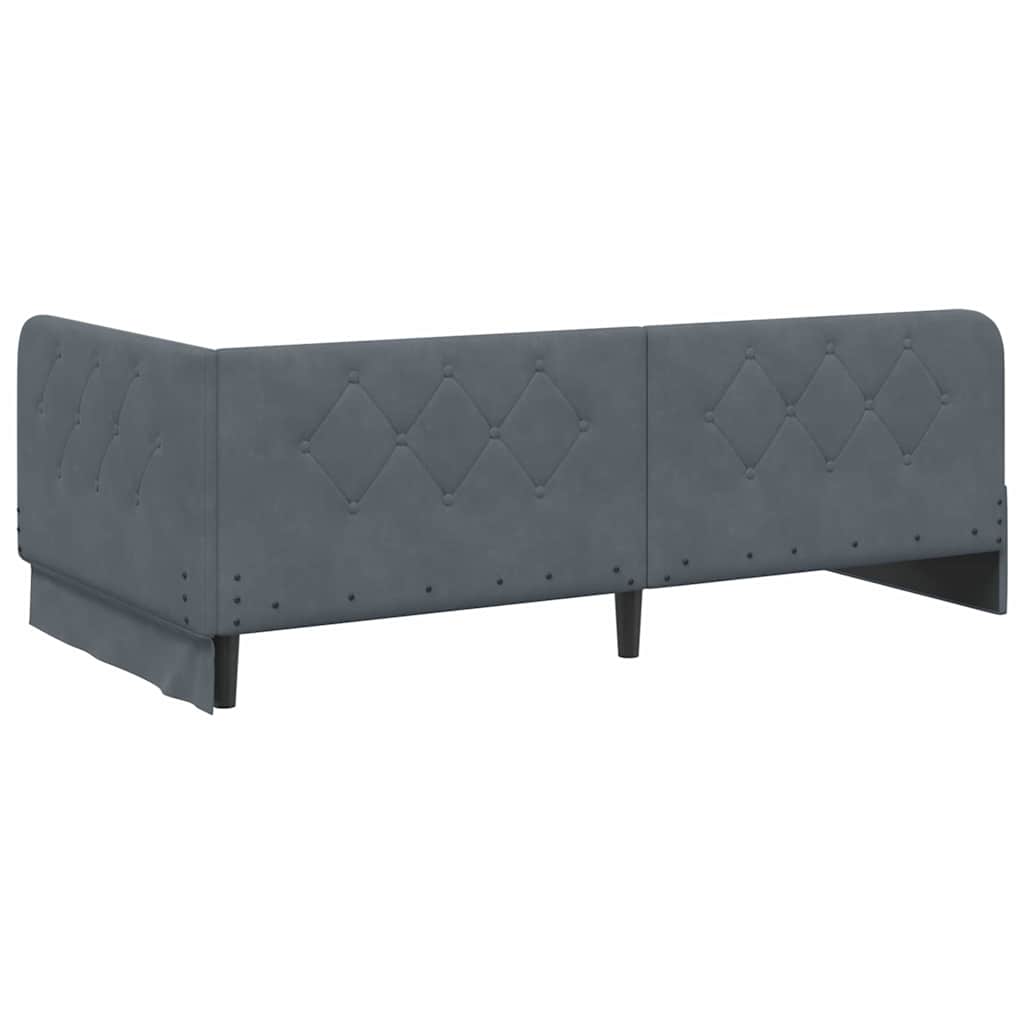 Eckbettgestell Dunkelgrau 100 x 200 cm Samt