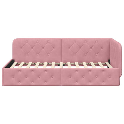 Eckbettgestell Rosa 100 x 200 cm Samt