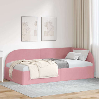 Eckbettgestell Rosa 90 x 190 cm Samt