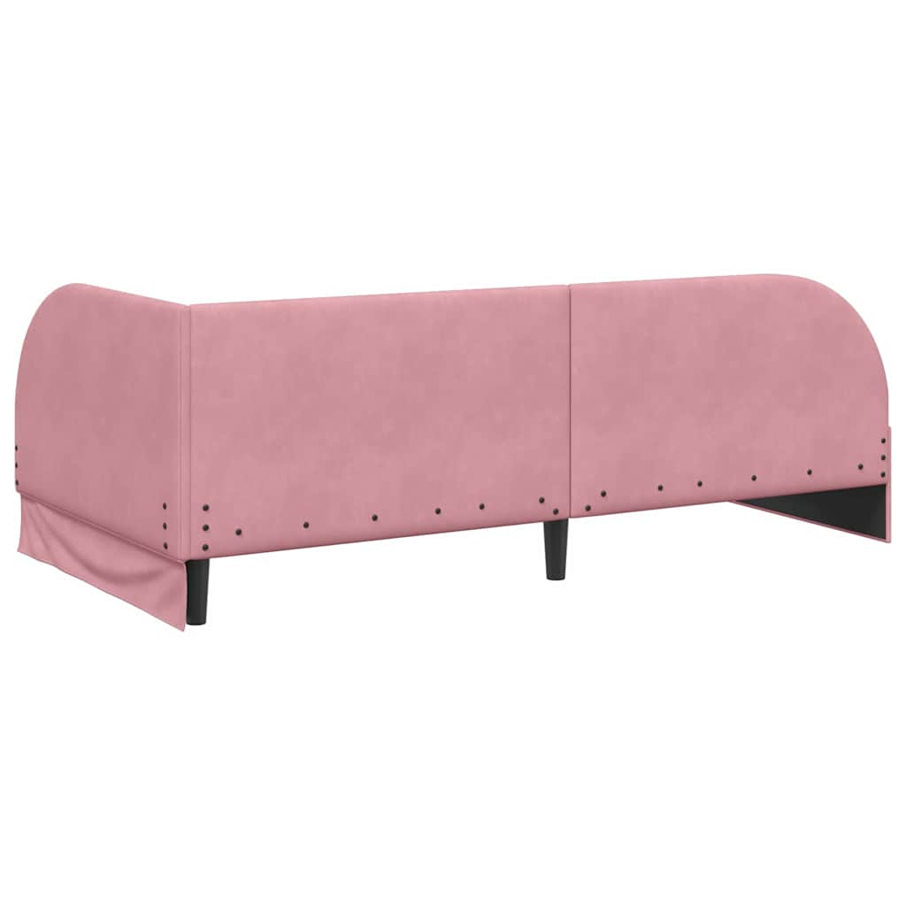 Eckbettgestell Rosa 90 x 190 cm Samt
