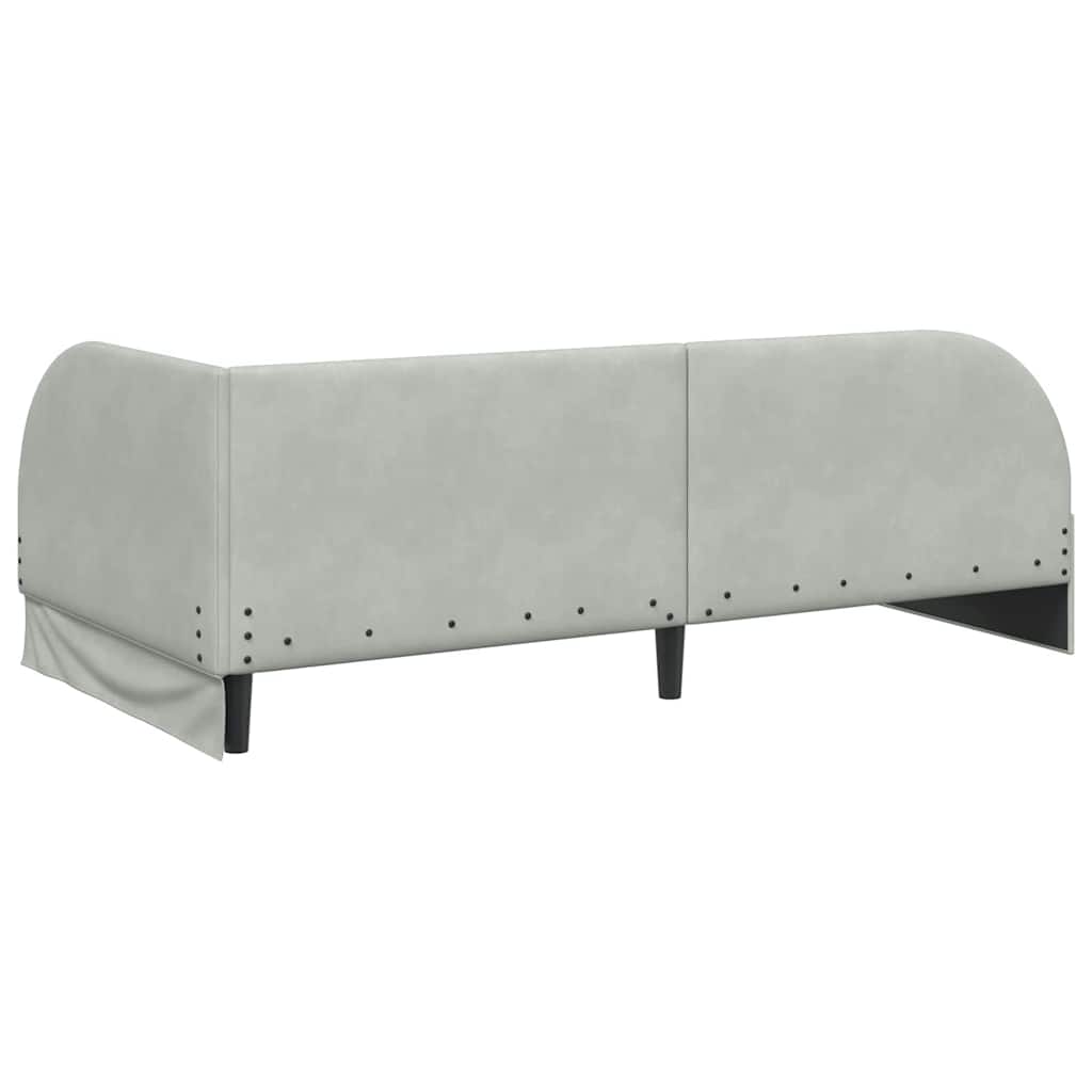 Eckbettgestell Hellgrau 90 x 200 cm Samt