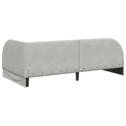 Eckbettgestell Hellgrau 90 x 200 cm Samt