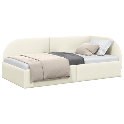 Eckbettgestell Creme 90 x 200 cm Samt