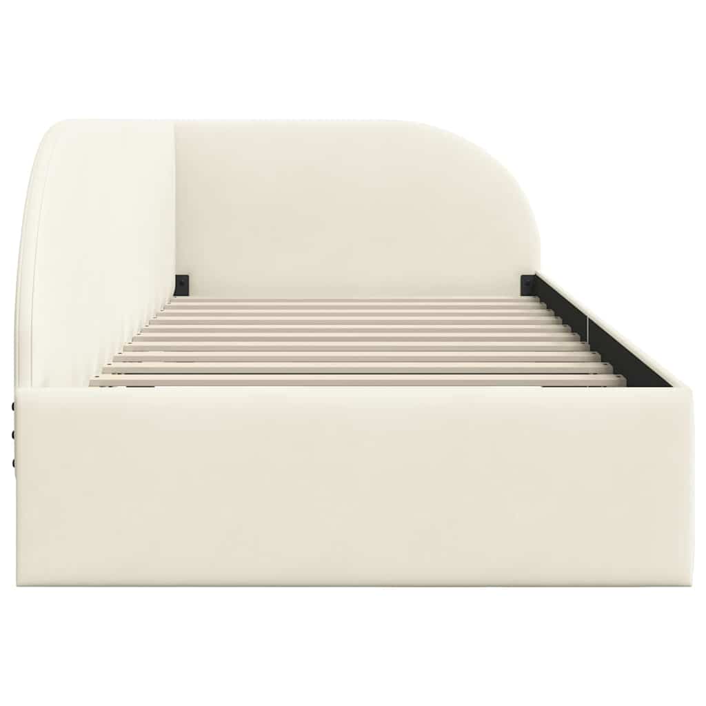 Eckbettgestell Creme 90 x 200 cm Samt