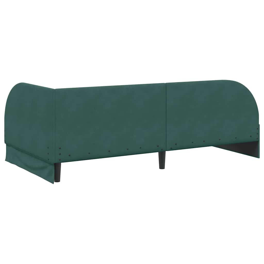 Eckbettgestell Dunkelgrün 100 x 200 cm Samt