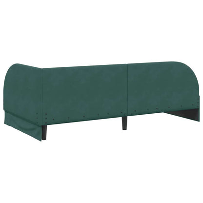 Eckbettgestell Dunkelgrün 100 x 200 cm Samt