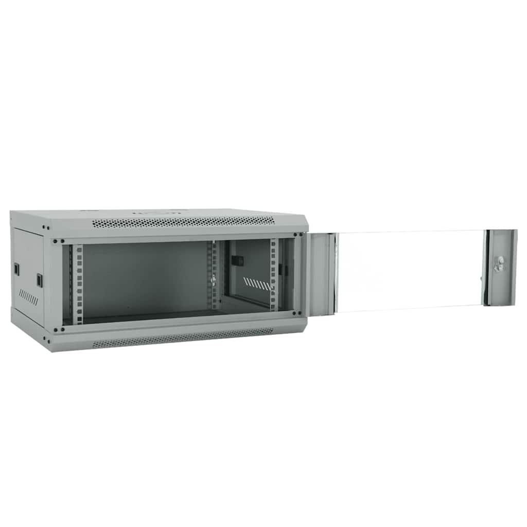 Netzwerkschrank mit Speicher Grau 60 x 45 x 28 cm Stahl