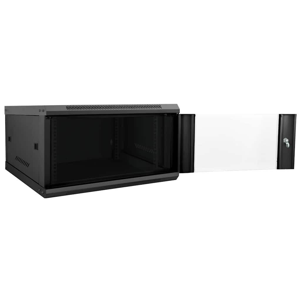Netzwerkschrank mit Speicher Schwarz 60 x 60 x 35 cm Stahl