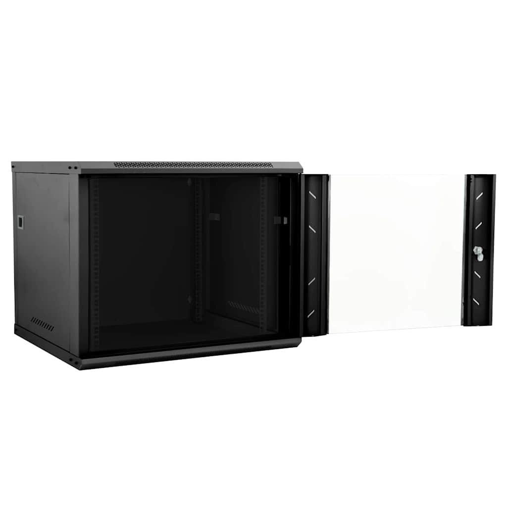 Netzwerkschrank mit Speicher Schwarz 60 x 60 x 50 cm Stahl