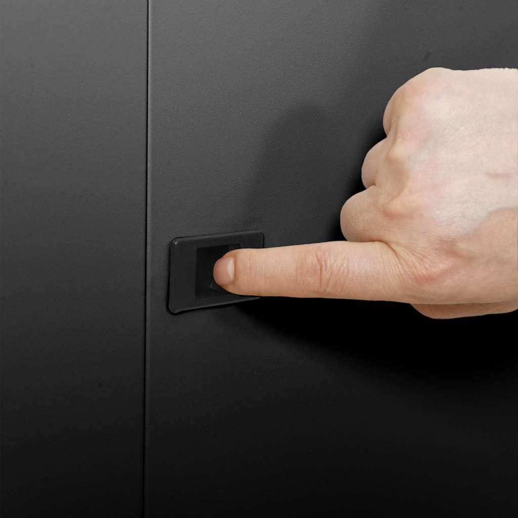 Netzwerkschrank mit Speicher Schwarz 60 x 60 x 50 cm Stahl