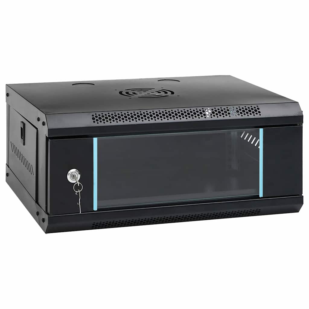 Netzwerkschrank mit Speicher Schwarz 53 x 45 x 21 cm Stahl