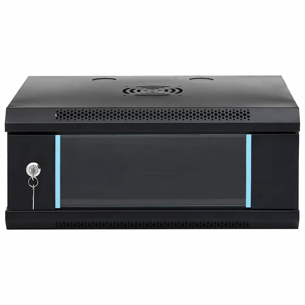 Netzwerkschrank mit Speicher Schwarz 53 x 45 x 21 cm Stahl