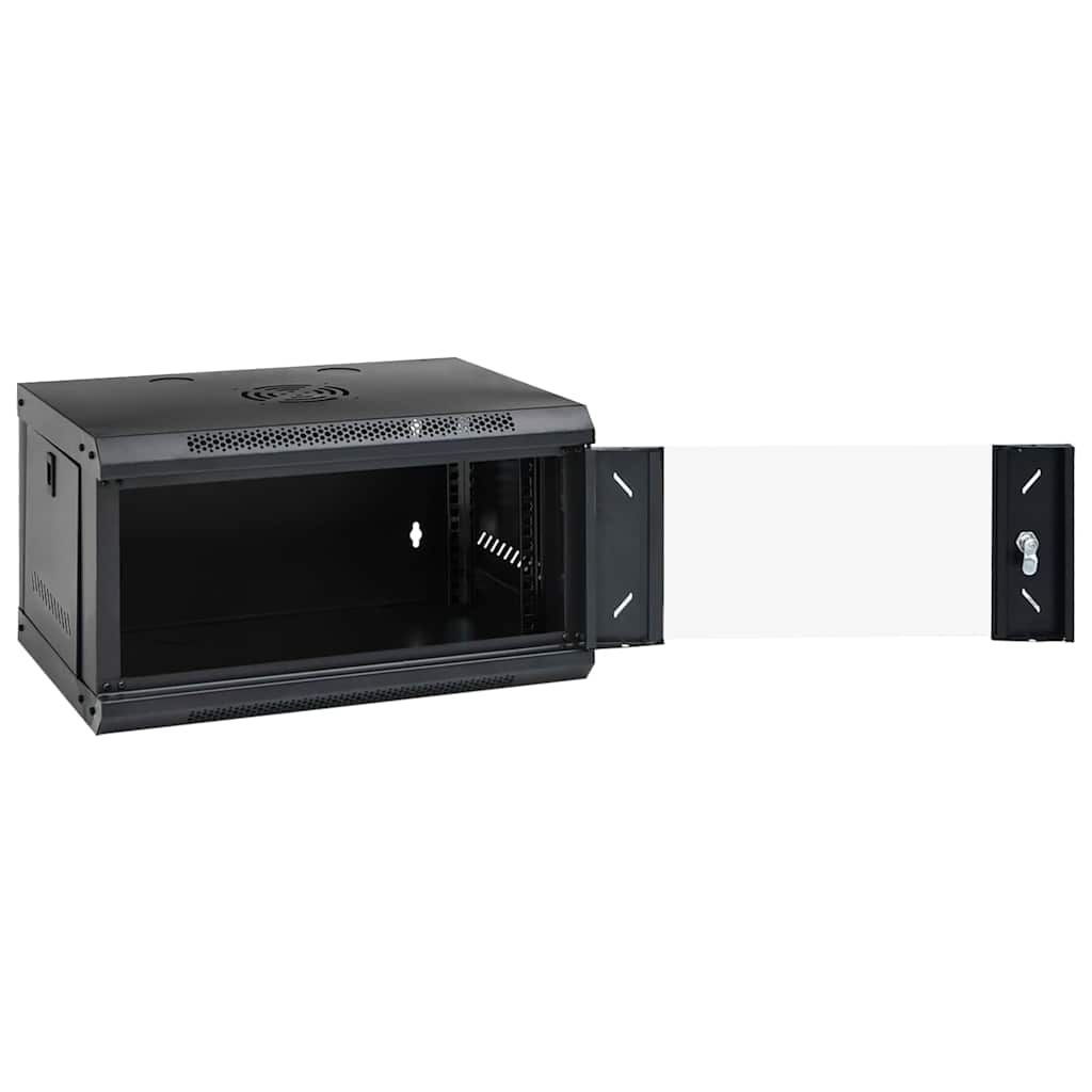 Netzwerkschrank mit Speicher Schwarz 53 x 45 x 30 cm Stahl