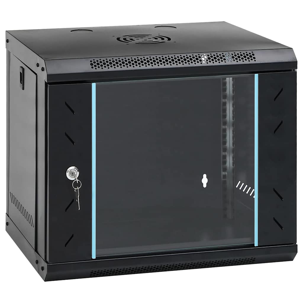 Netzwerkschrank mit Speicher Schwarz 53 x 45 x 45 cm Stahl