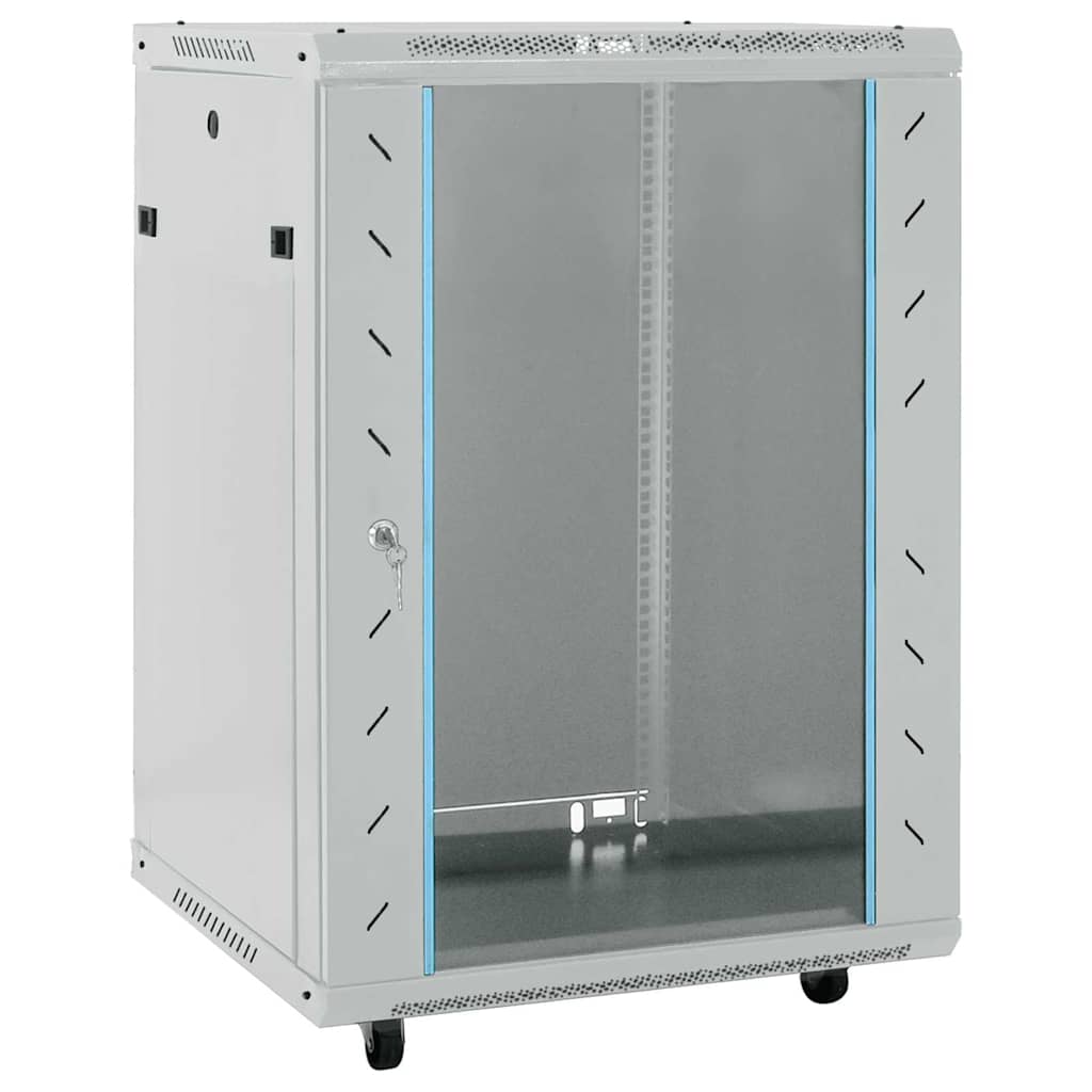 Netzwerkschrank mit Speicher Grau 60 x 60 x 80 cm Stahl