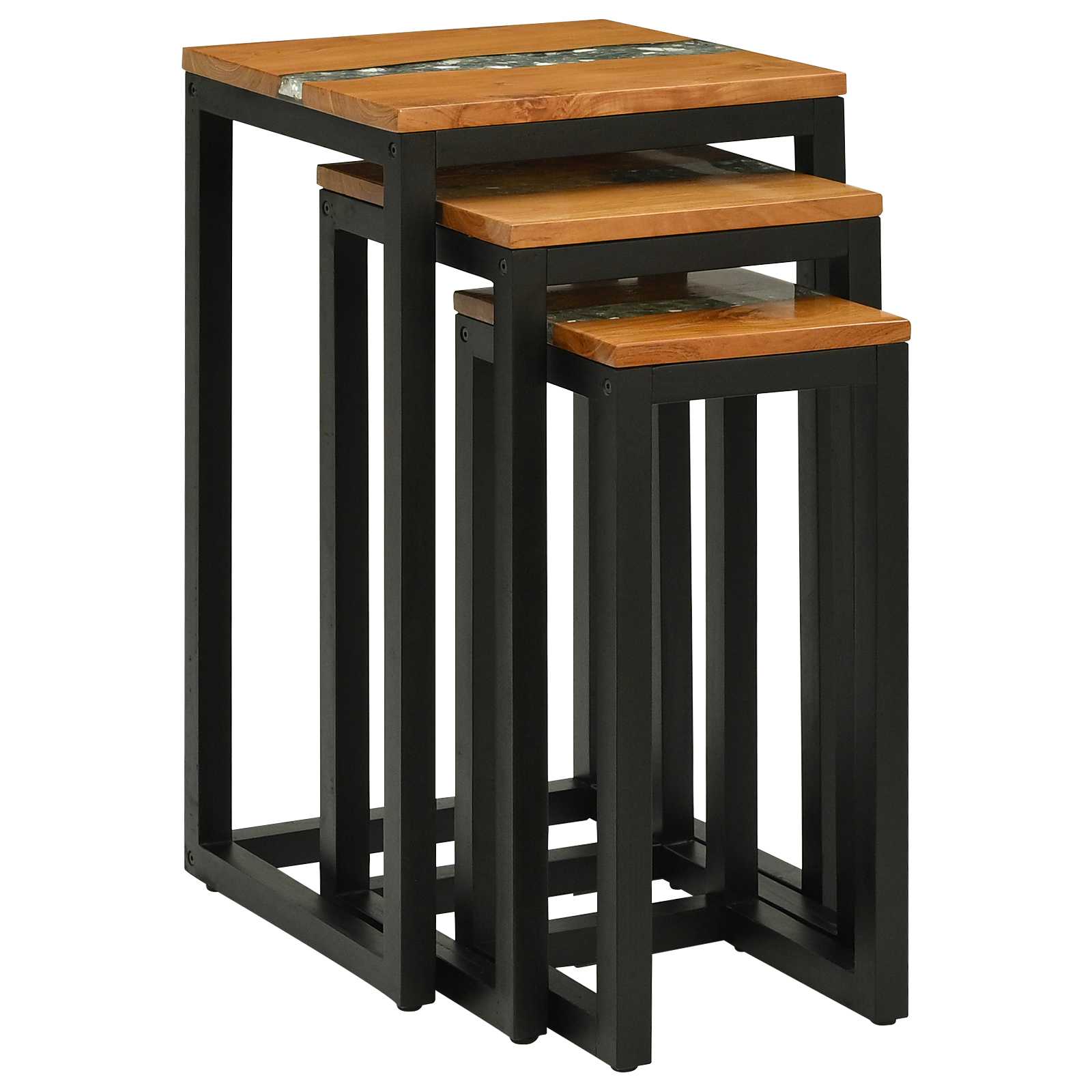 Nestingtisch 3 Stk. Braun Massives Teakholz