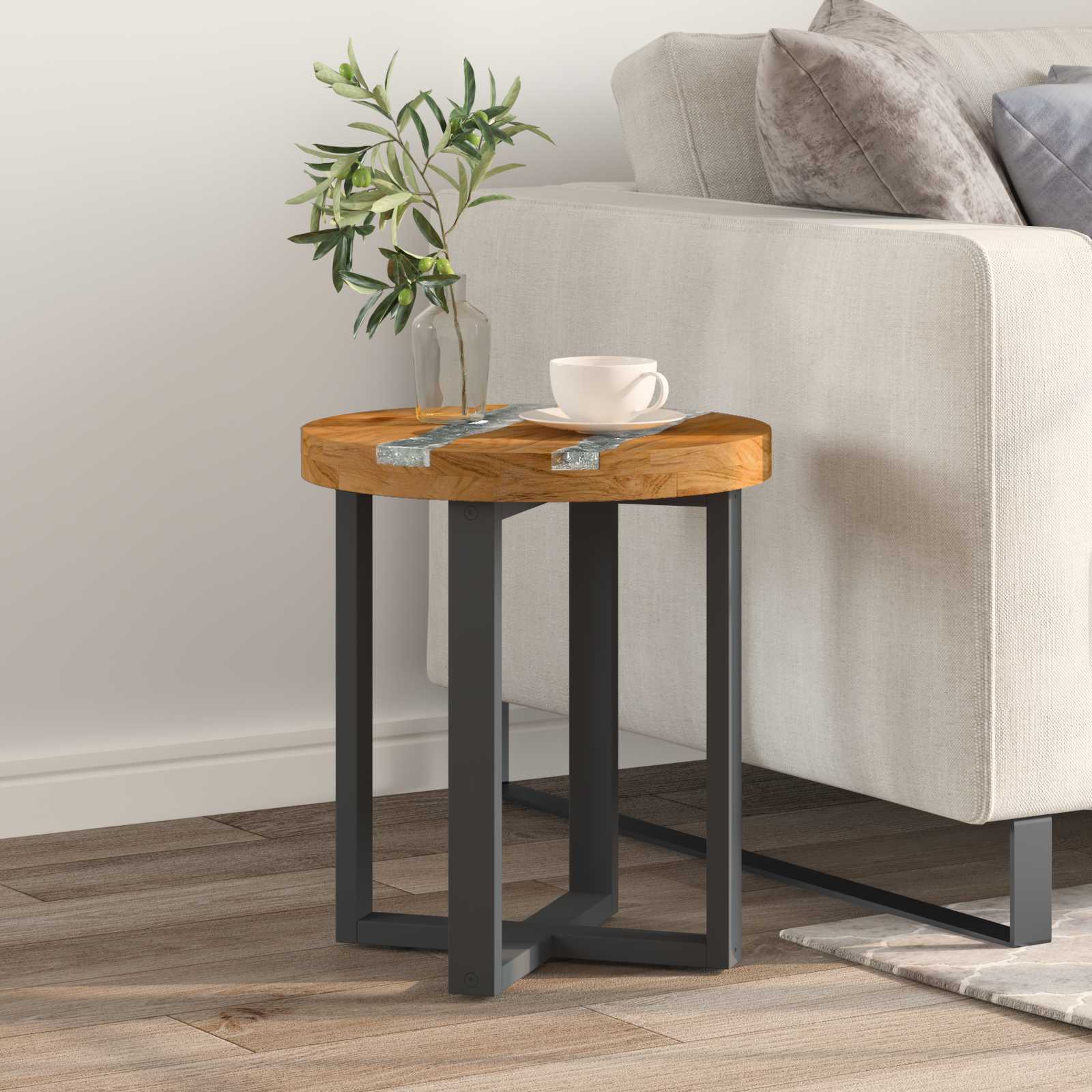 Couchtisch Braun 40 x 40 x 45 cm Massives Teakholz