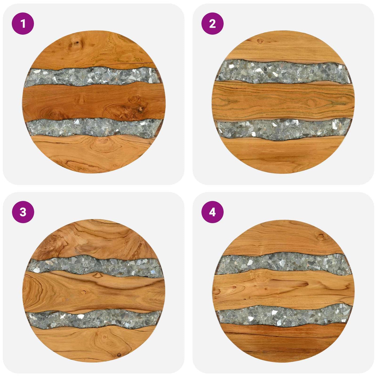 Couchtisch Braun 40 x 40 x 45 cm Massives Teakholz