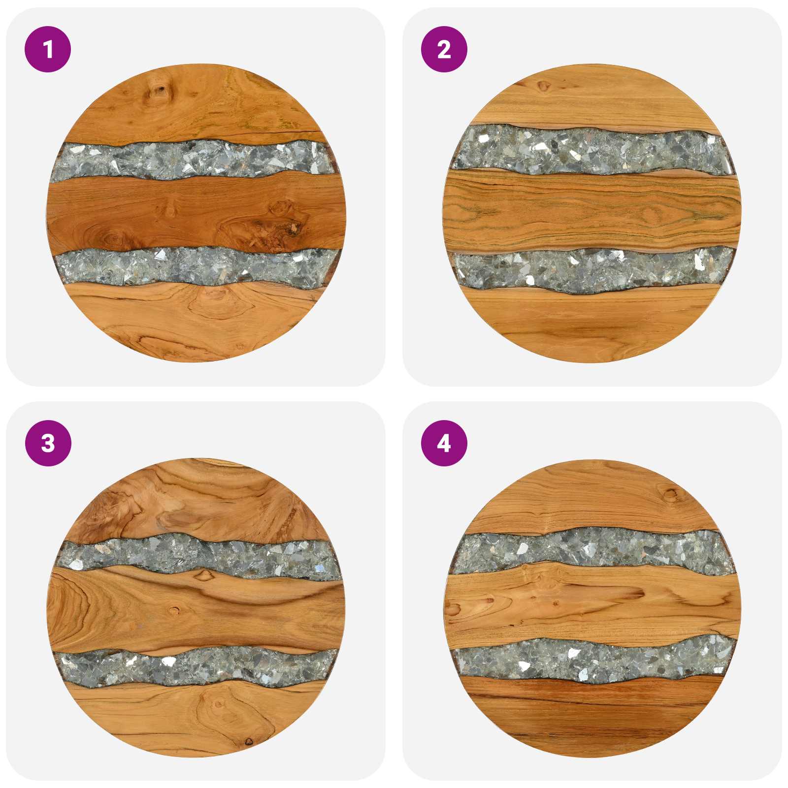 Couchtisch Braun 40 x 40 x 45 cm Massives Teakholz