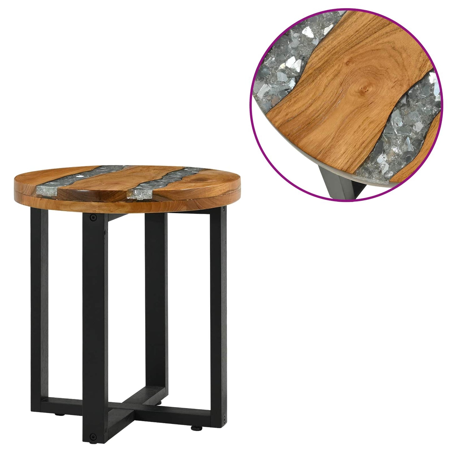 Couchtisch Braun 40 x 40 x 45 cm Massives Teakholz