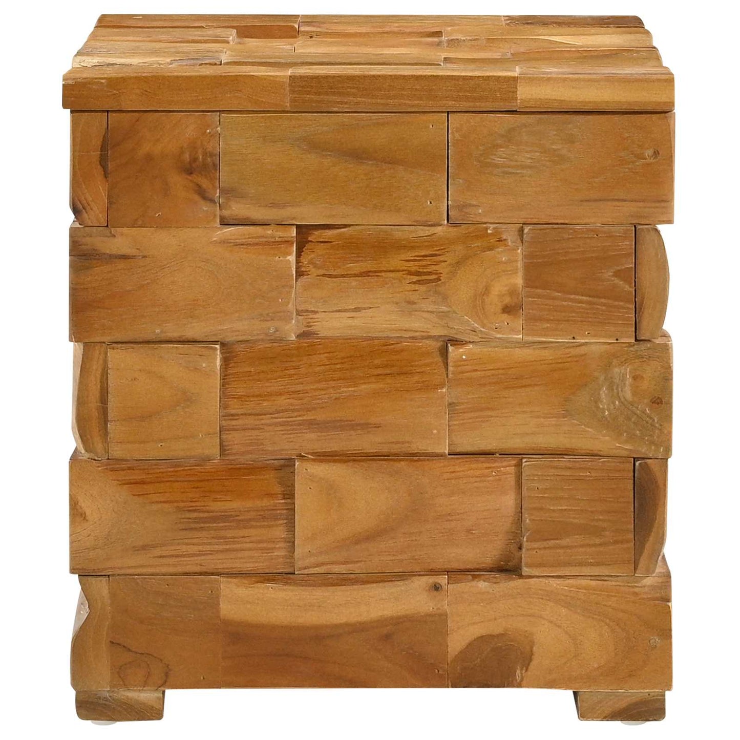 Aufbewahrungshocker Braun 40 x 40 x 45 cm Massives Teakholz