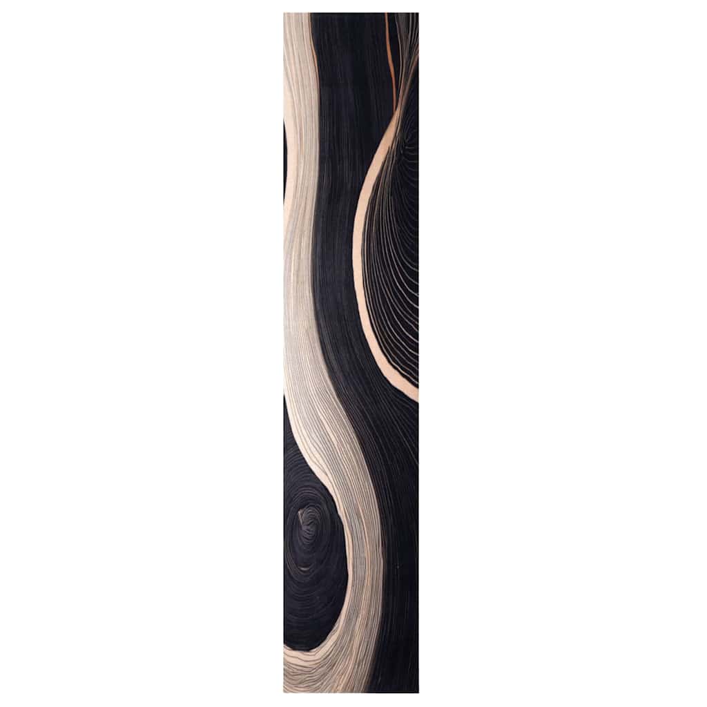 Küchen Teppich Art Deco Schwarz 300 x 60 cm Samt