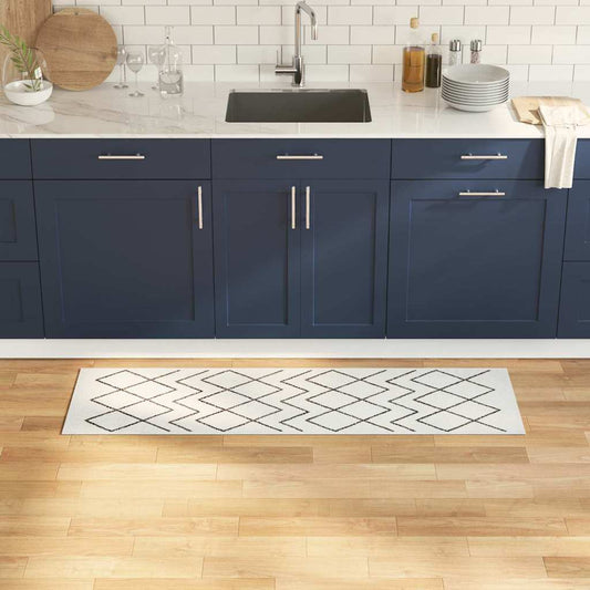 Küchen Teppich Weiß 150 x 45 cm Samt