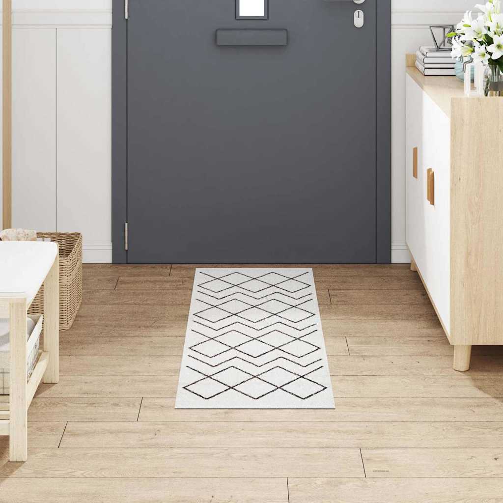 Küchen Teppich Weiß 150 x 45 cm Samt