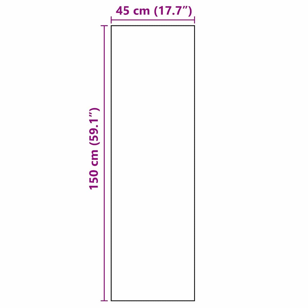 Küchen Teppich Schwarz 150 x 45 cm Samt