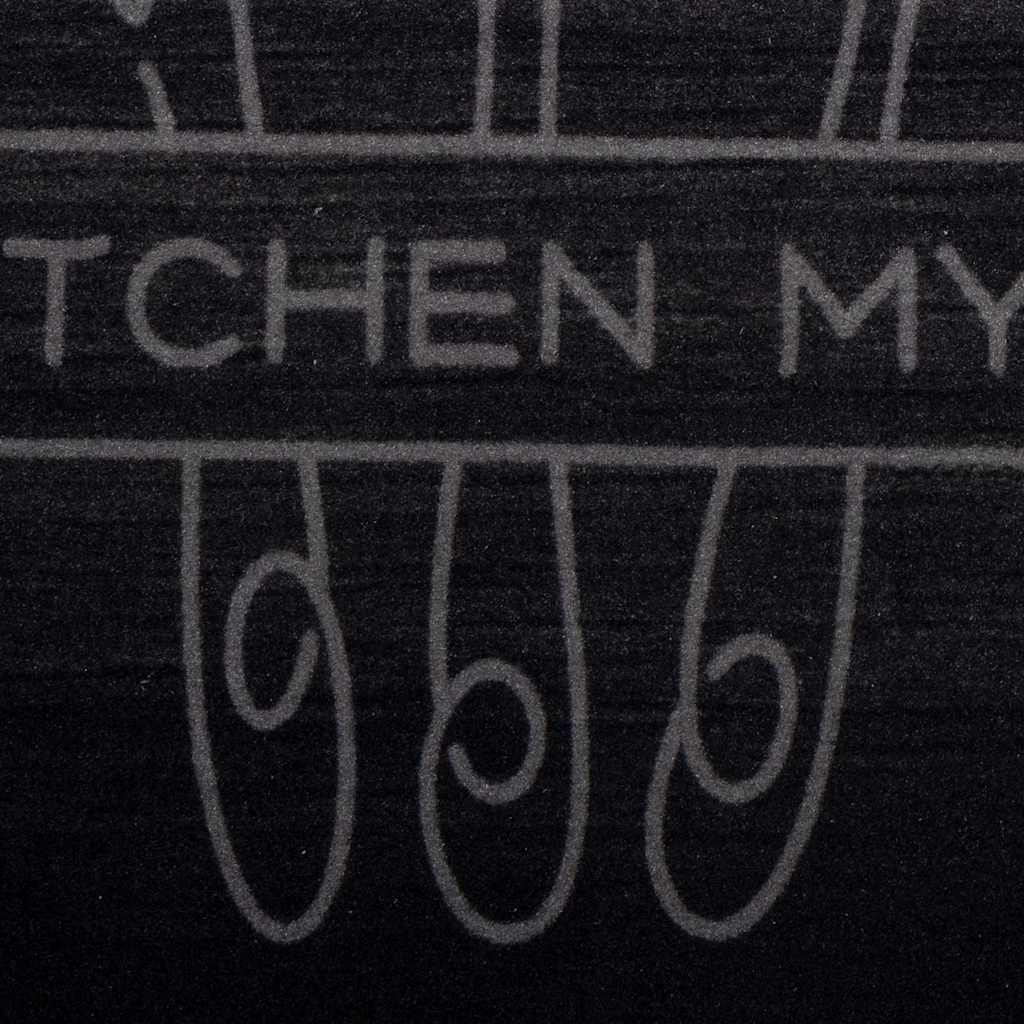 Küchen Teppich Schwarz 300 x 60 cm 100% Polyamid Waschbar
