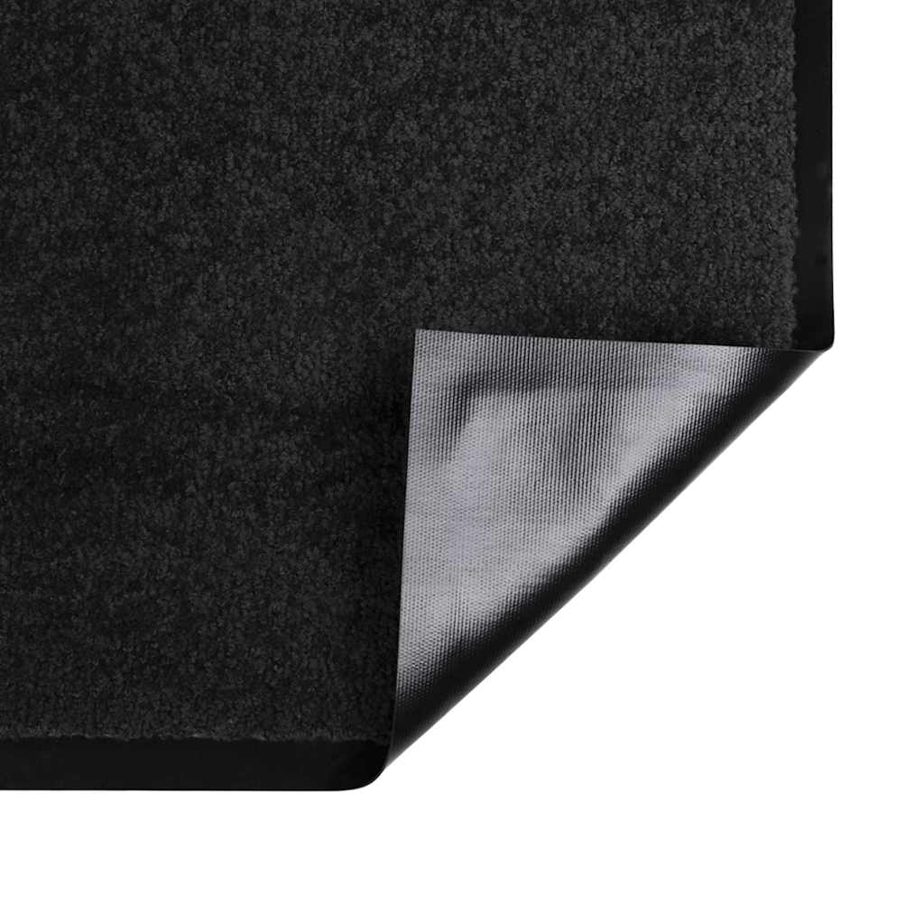 Fußmatte Schwarz 80 x 120 x 1.2 cm Teddystoff