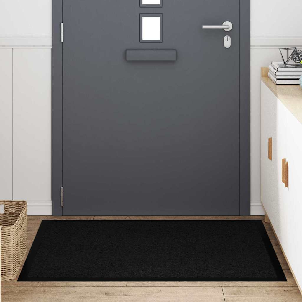Fußmatte Schwarz 80 x 120 x 1.2 cm Teddystoff