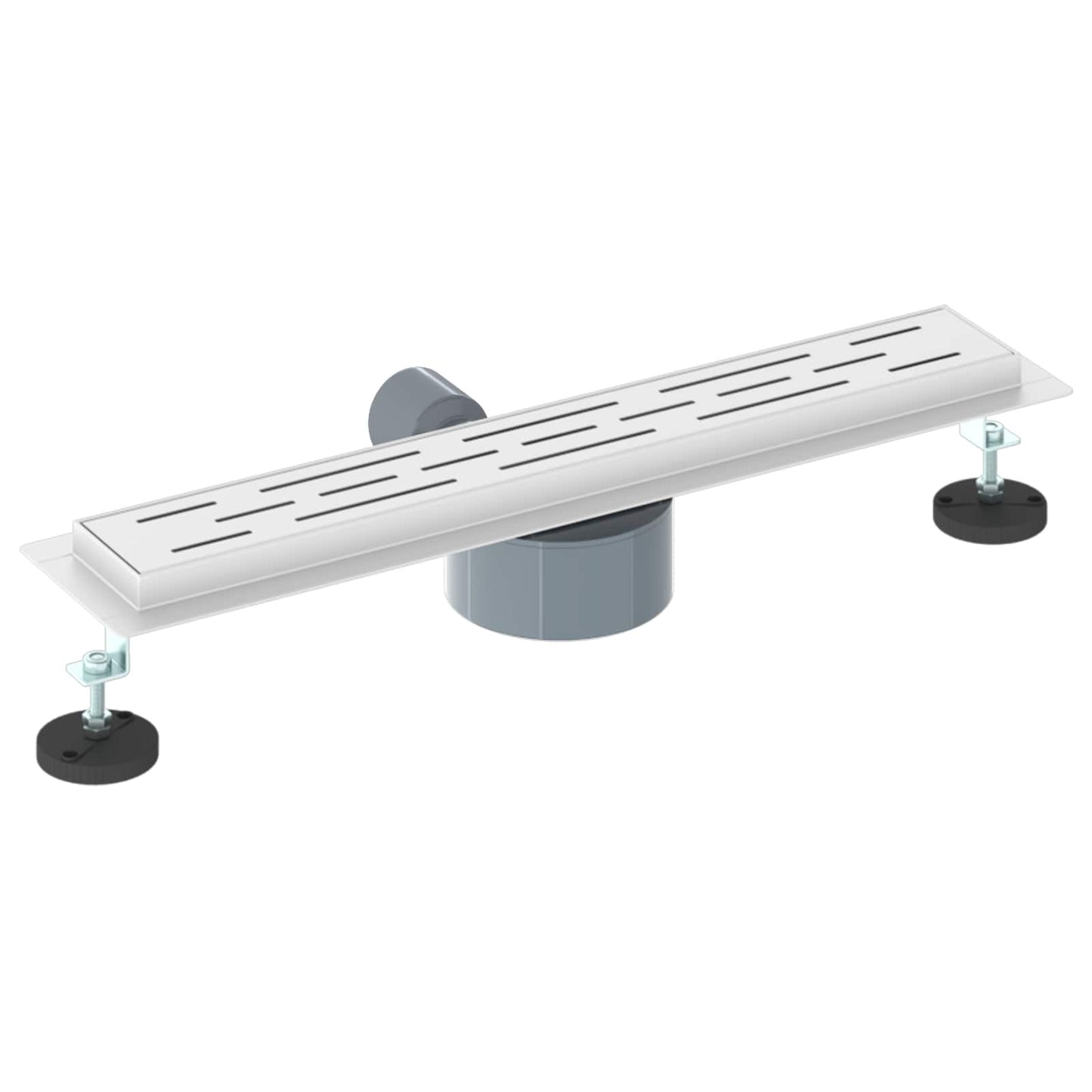 Duschabfluss im Liniendesign mit 360° Siphon Silber 50 cm