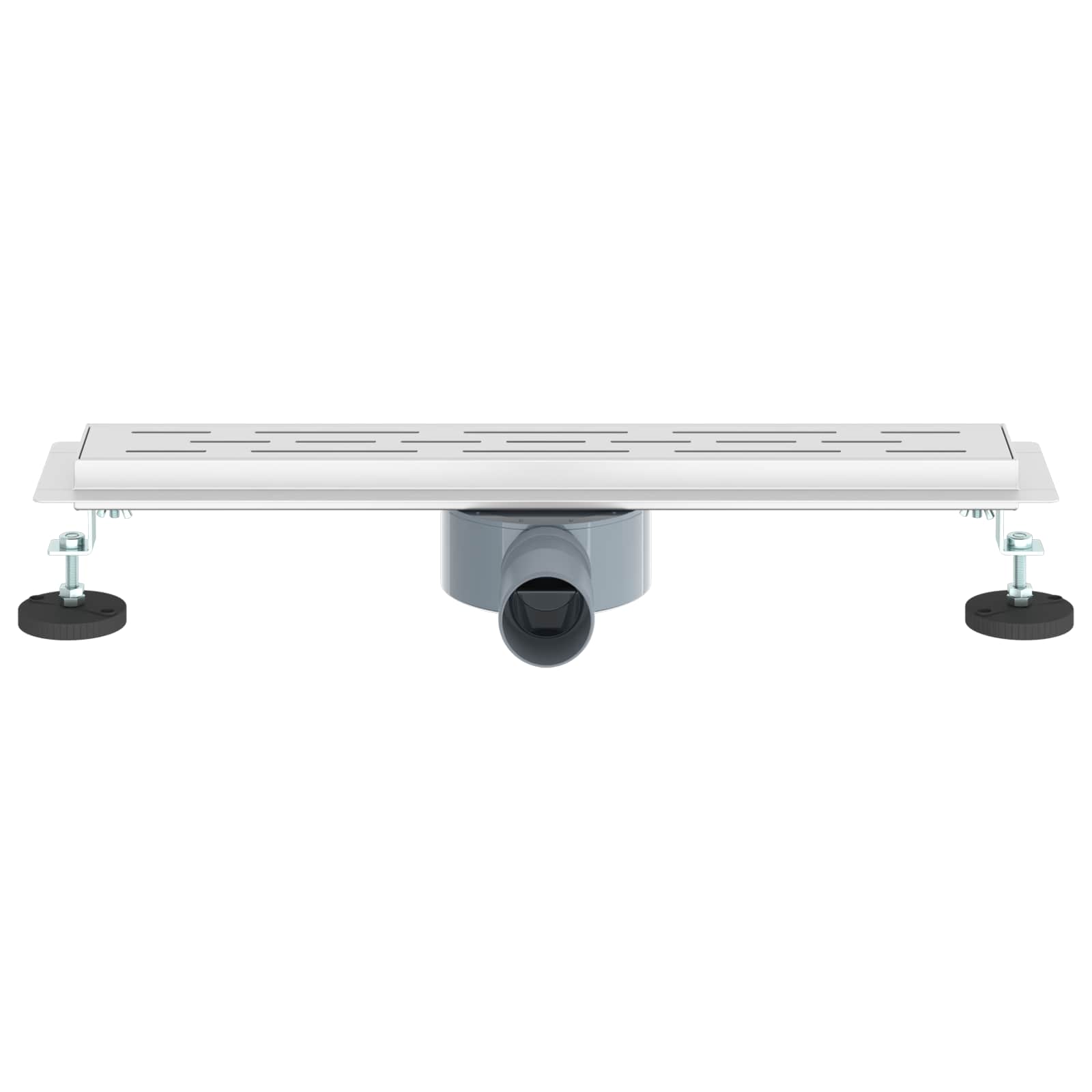 Duschabfluss im Liniendesign mit 360° Siphon Silber 50 cm